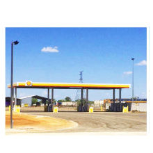 Fabrication steel structure fuel station construction gas station canopy with metal roof